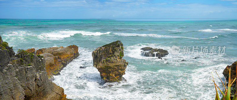 Punakaiki Pancake Rocks and Blowholes Walk, Paparoa国家公园，新西兰